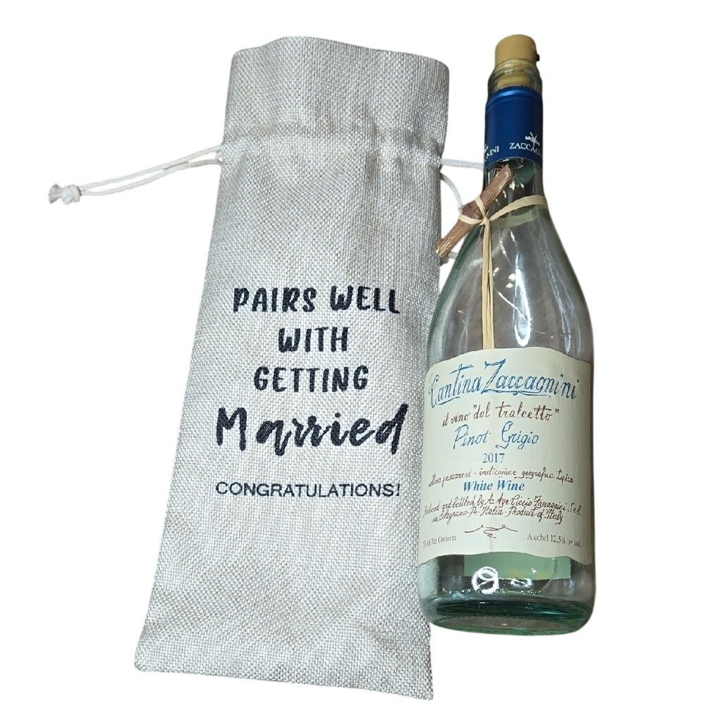 Wedding‎ Gift Bag With Light Up Wine Bottle Decor Piece